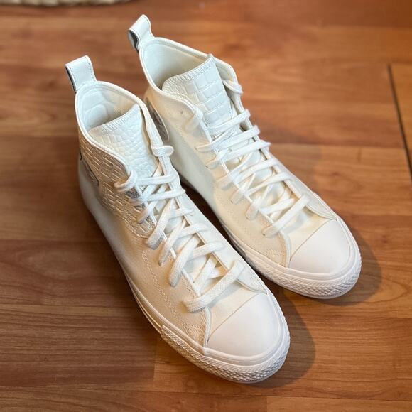 NEW Womens Size 8.5 Converse Chuck Taylor Egret High Western Embroidery Shoe - Picture 6 of 11